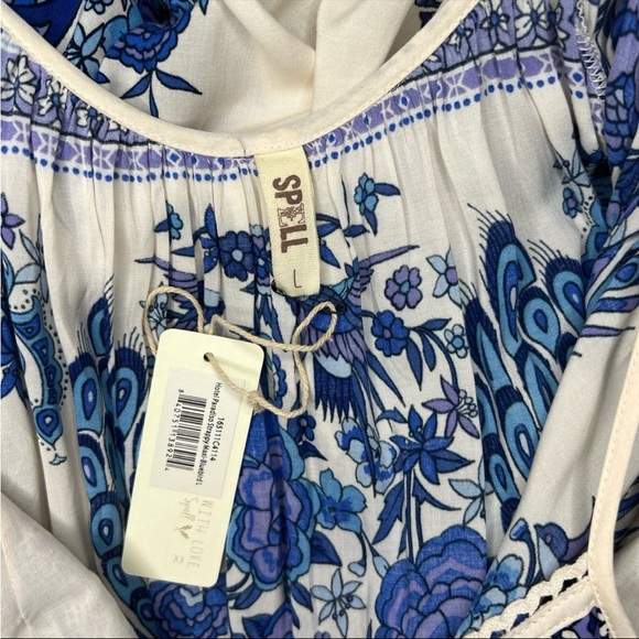 NWT Vintage Spell & the Gypsy Hotel Paradiso Strappy Maxi Dress in Bluebird LG - Picture 6 of 14